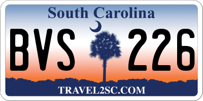 SC license plate BVS226