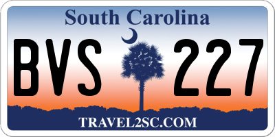 SC license plate BVS227
