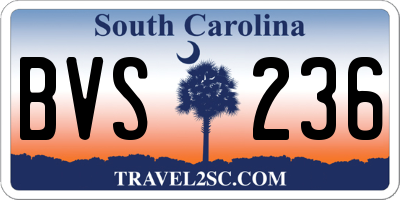 SC license plate BVS236