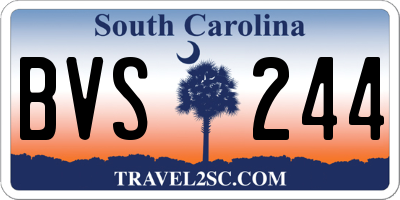 SC license plate BVS244