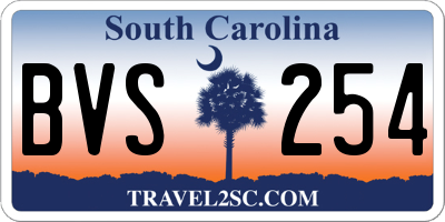 SC license plate BVS254