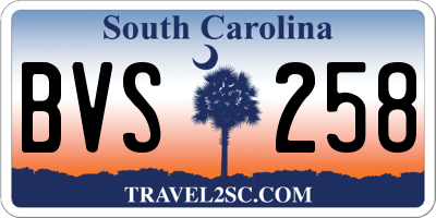 SC license plate BVS258