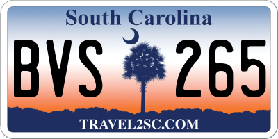 SC license plate BVS265