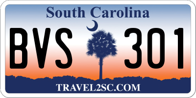 SC license plate BVS301