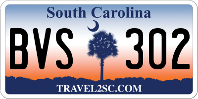SC license plate BVS302