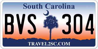 SC license plate BVS304