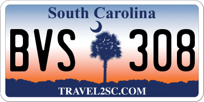 SC license plate BVS308