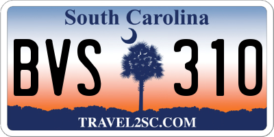SC license plate BVS310