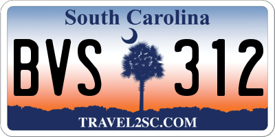 SC license plate BVS312