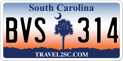 SC license plate BVS314