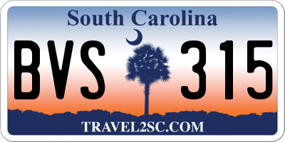 SC license plate BVS315