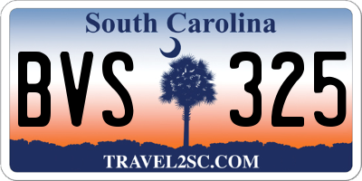 SC license plate BVS325
