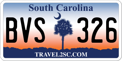 SC license plate BVS326
