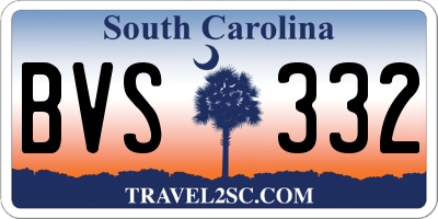 SC license plate BVS332
