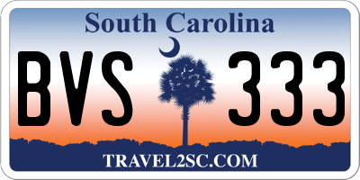 SC license plate BVS333