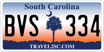 SC license plate BVS334