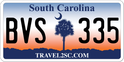 SC license plate BVS335