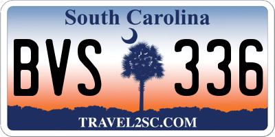 SC license plate BVS336