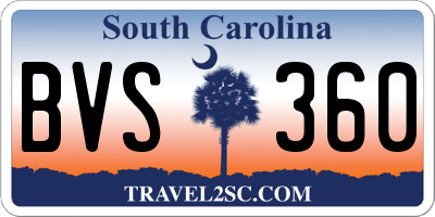 SC license plate BVS360