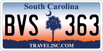 SC license plate BVS363
