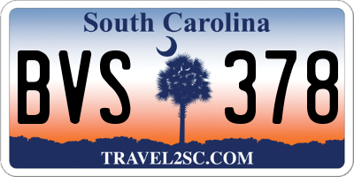 SC license plate BVS378