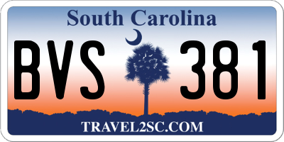 SC license plate BVS381