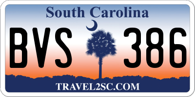 SC license plate BVS386
