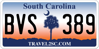 SC license plate BVS389