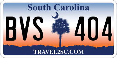 SC license plate BVS404