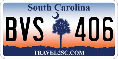 SC license plate BVS406