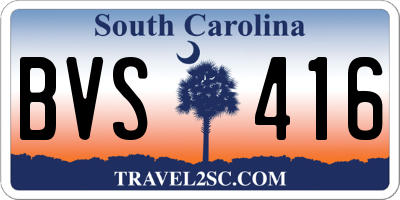 SC license plate BVS416