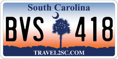 SC license plate BVS418