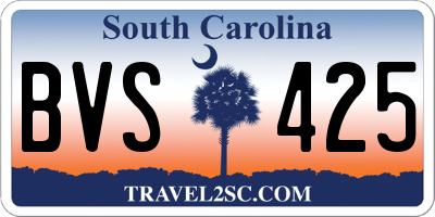 SC license plate BVS425