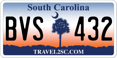 SC license plate BVS432