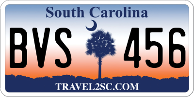 SC license plate BVS456