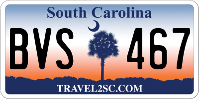 SC license plate BVS467