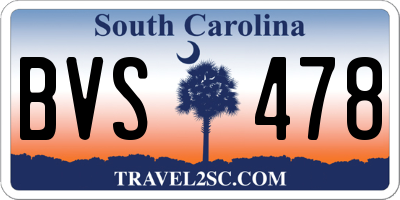SC license plate BVS478