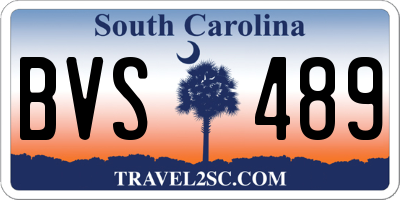 SC license plate BVS489