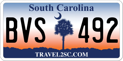 SC license plate BVS492