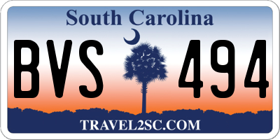 SC license plate BVS494