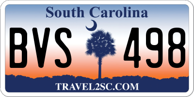 SC license plate BVS498