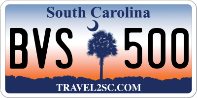 SC license plate BVS500