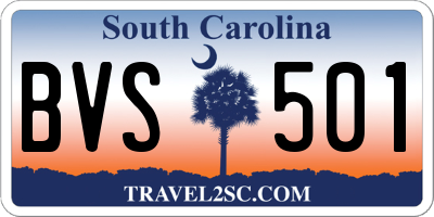 SC license plate BVS501