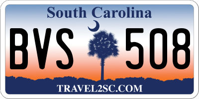 SC license plate BVS508