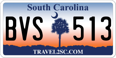 SC license plate BVS513