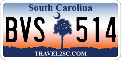 SC license plate BVS514