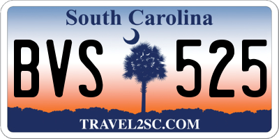 SC license plate BVS525