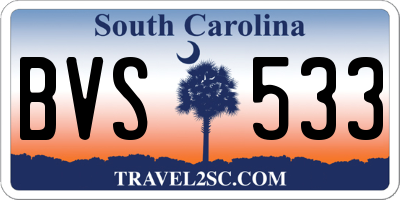 SC license plate BVS533