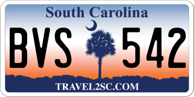 SC license plate BVS542