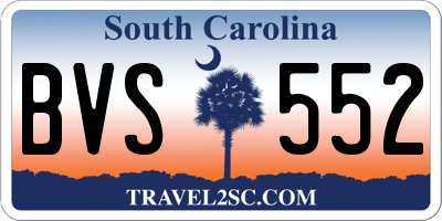 SC license plate BVS552